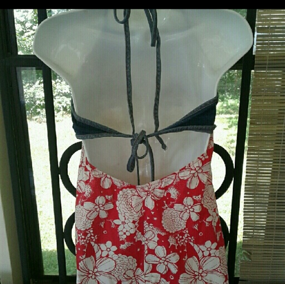 Designer Sundress w floral & denium print🔥 - Picture 3 of 3